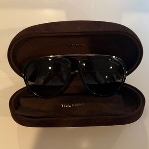 Tom Ford Black Sunglasses with Brown Case